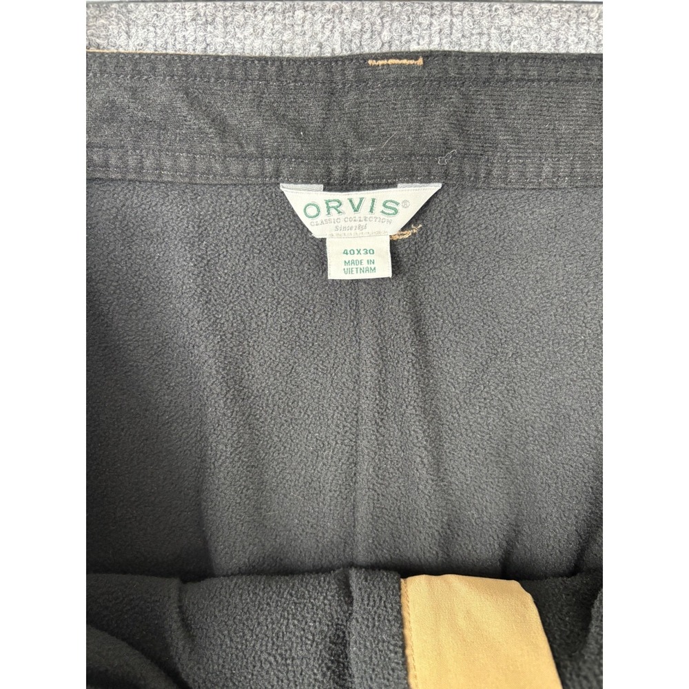 Orvis Pants Brown Size 40x30 Mens Fleece Lined Cargo Hiking Outoors Workwear - Picture 4 of 8